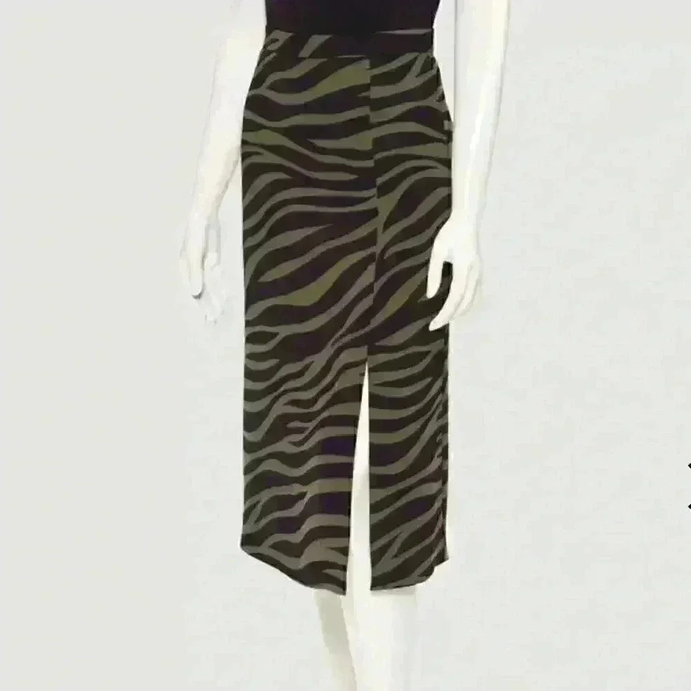 ANNE TAYLOR ZEBRA PRINT MIDI SKIRT